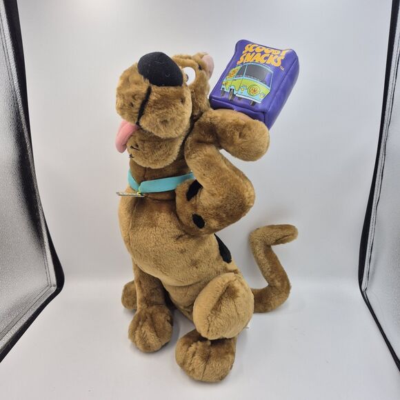 Cartoon Network Scooby Doo Plush Stuffed Animal 18'' Brown Sitting Purple Bag - Picture 1 of 7